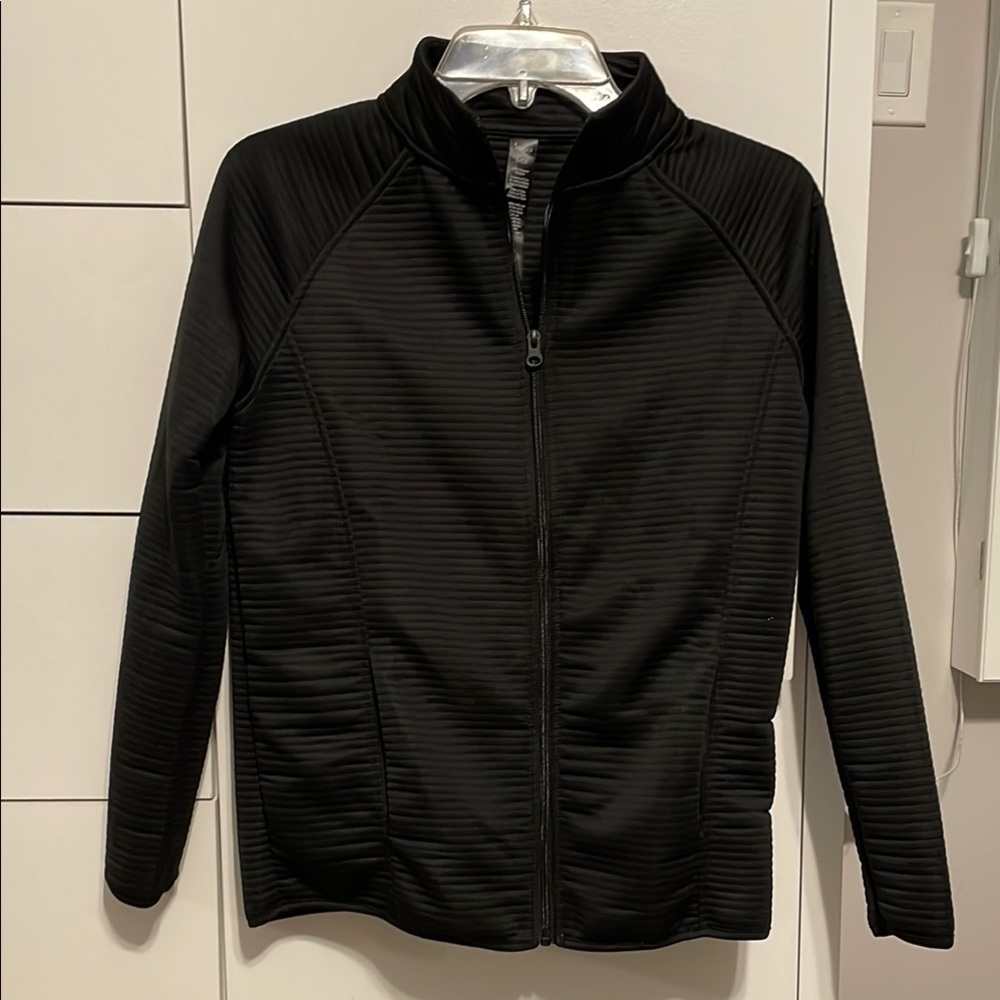 NWT VOGO Athletica BLACK Ribbed YOGA Jacket - Small